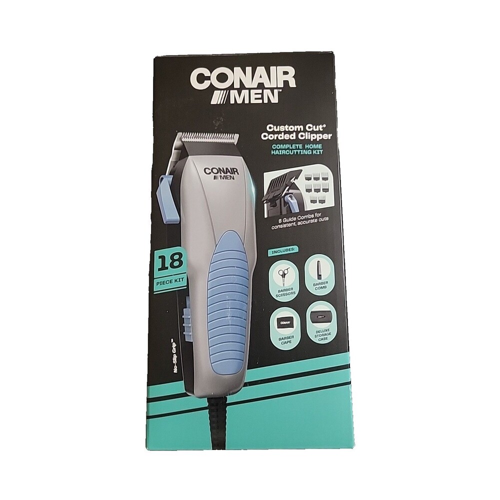 Conair Man Custom Cut Clippers 18-piece Home Haircut Kit New in Box with Case